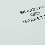 Branding and Marketing Text on a White Surface
