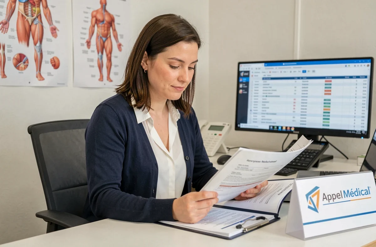 Recruteuse spécialisée de l'agence Appel Médical consultant des dossiers de personnel soignant