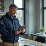 Agent municipal homme en uniforme à Paris