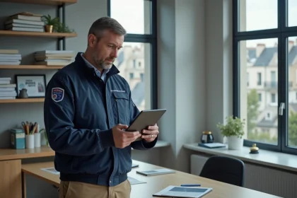 Agent municipal homme en uniforme à Paris