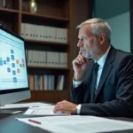 Avocat d'affaires en costume dans un bureau professionnel