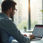 Personne travaillant sur un bureau moderne avec documents juridiques