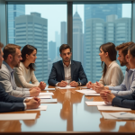 Groupe de personnes en réunion d'ngo en discussion