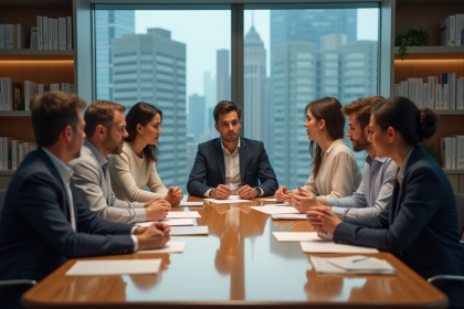 Groupe de personnes en réunion d'ngo en discussion